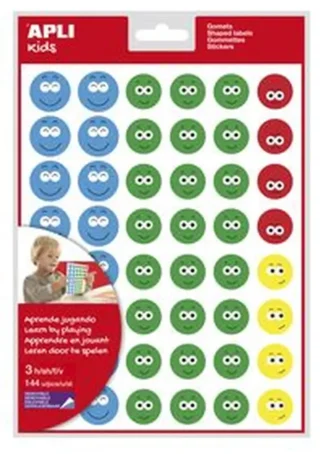 BOLSA 3 HOJAS GOMETS CARAS 4 COLORES Y GESTOS SURTIDOS