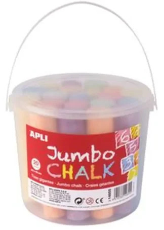 BOTE 20 TIZAS JUMBO COLORES SURTIDOS REDONDAS APLI