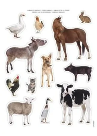 BOLSA 2 HOJAS GOMETS ANIMALES DE LA GRANJA REMOVIBLES