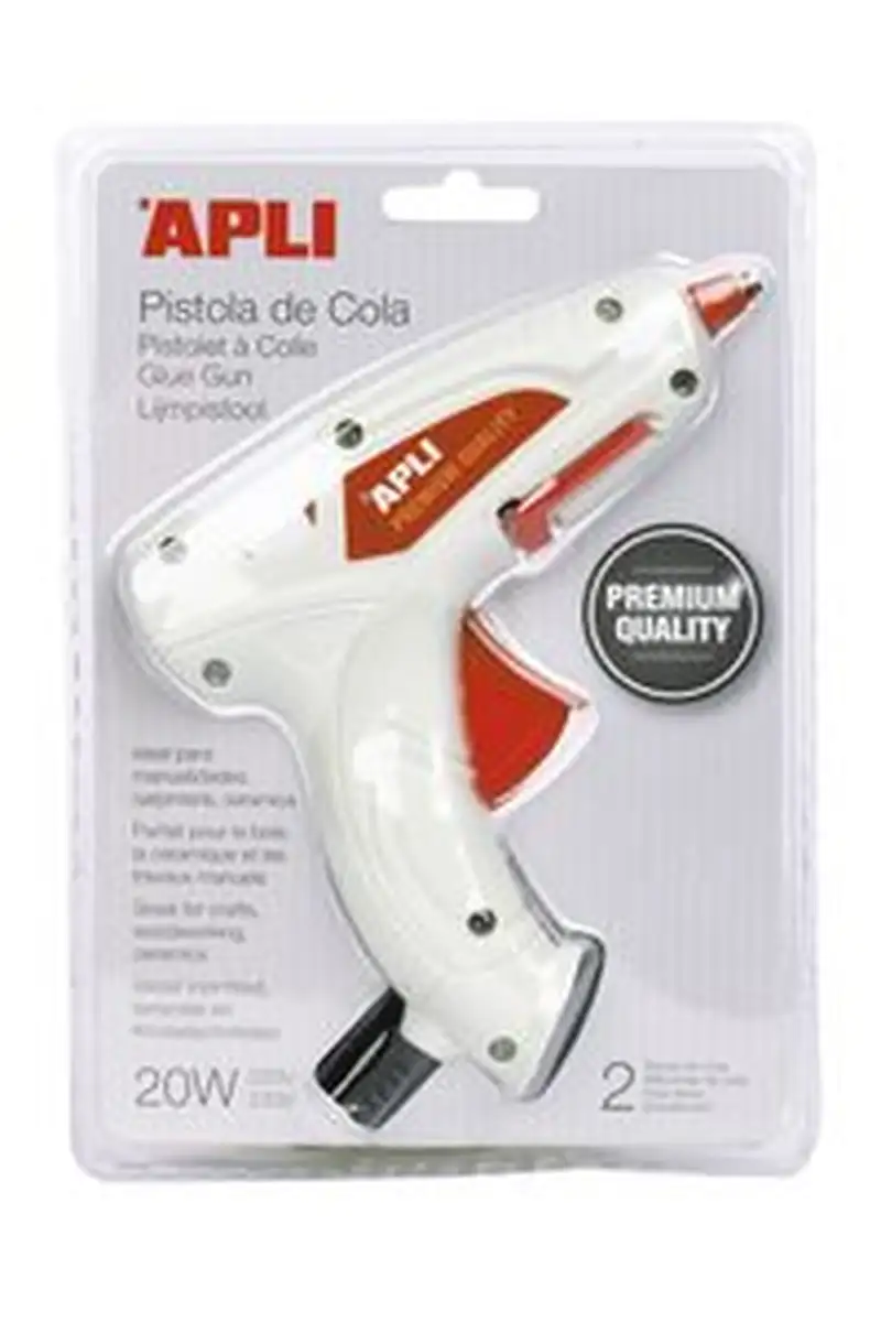 PISTOLA ENCOLADORA PREMIUM BLANCO 20W+2 BARRAS DE COLA APLI
