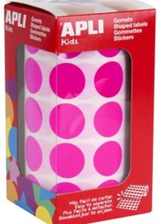 ROLLO GOMETS REDONDO FUCSIA AUTOADHESIVOS 20MM