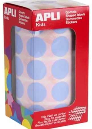 ROLLO GOMETS REDONDO AZUL CLARO AUTOADHESIVOS 20MM