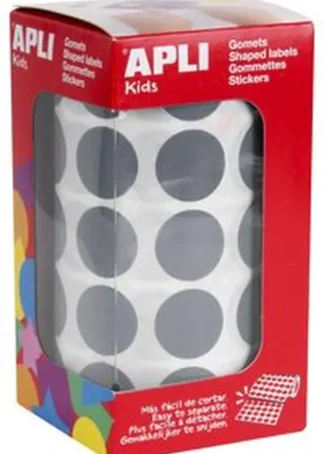 ROLLO GOMETS REDONDO GRIS AUTOADHESIVOS 20MM