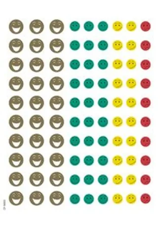 BOLSA 2 HOJAS GOMETS CARA FELIZ PEQUEÑOS REMOVIBLES