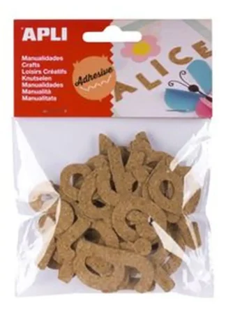 BOLSA 52 LETRAS ADHESIVAS DE CORCHO