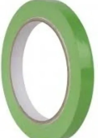 PAQ/12 ROLLOS CINTA ADHESIVA 66MX12MM COLOR VERDE PVC APLI