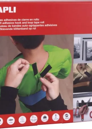 CREMALLERA TEXTIL AUTOADHESIVA 2CMX25M NEGRO