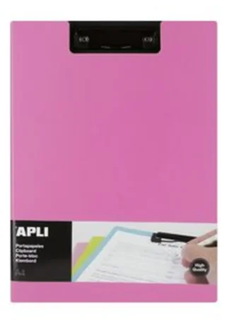 CARPETA A4 CON PINZA SUPERIOR POLIPROPILENO FOAM ROSA
