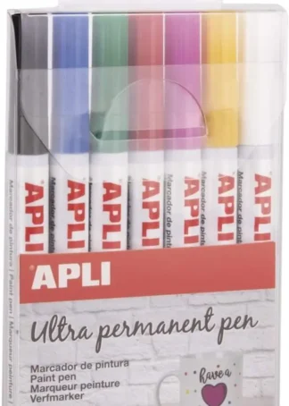 BLISTER 7 ROTULADORES PERMANENTES PUNTA FINA COL SURTIDOS