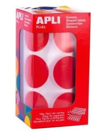 ROLLO GOMETS REDONDO ROJO AUTOADHESIVOS 33MM