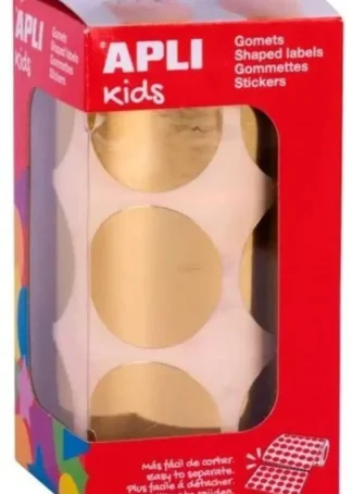 ROLLO GOMETS REDONDO ORO AUTOADHESIVOS 33MM