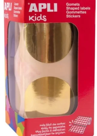 ROLLO GOMETS REDONDO ORO AUTOADHESIVOS 45MM