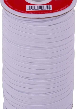 BOBINA DE GOMA ELASTICA PLANA 5MMX100M BLANCA