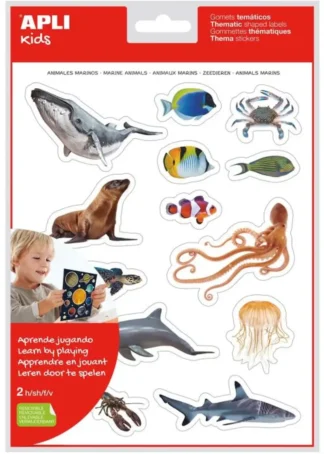 BOLSA 2 HOJAS GOMETS ANIMALES MARINOS REALISTAS