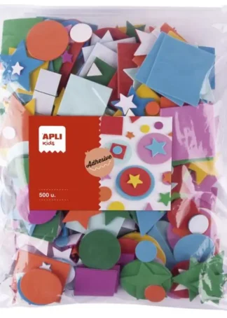 BOLSA 500 UNIDADES GOMA EVA ADHESIVA FORMAS SURTIDA