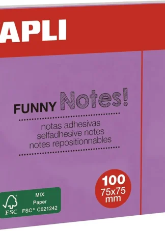 PACK 12 TACOS NOTAS ADHESIVAS 75X75MM LILA PASTEL