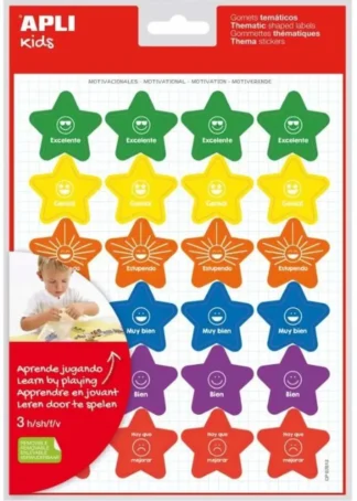 BOLSA GOMETS ESTRELLA MOTIVACIONALES COLORES SURTIDOS 3H