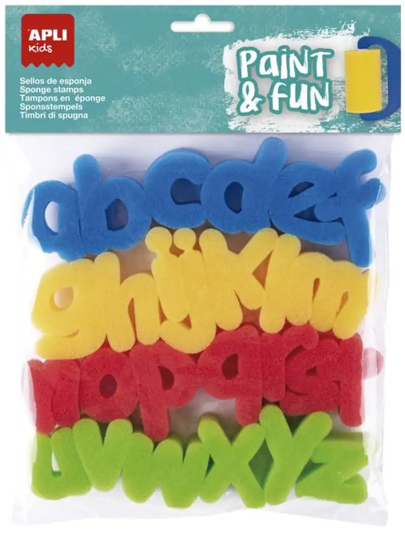 BOLSA 26 SELLOS DE ESPONJA ABC MINUSCULAS