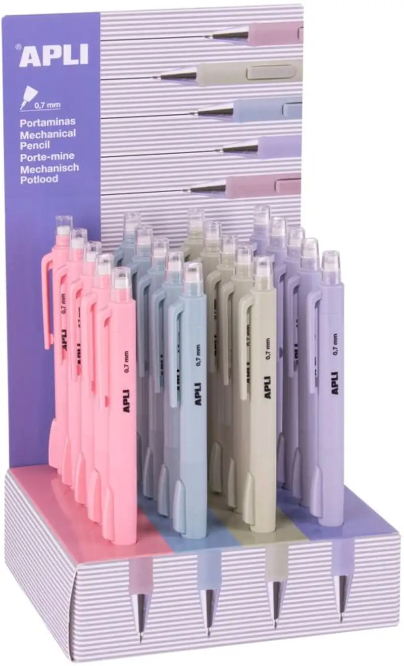 EXP 20 PORTAMINAS 0.7MM COLORES PASTEL