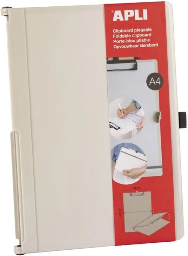 CLIPBOARD PLEGABLE A4 PLASTICO ABS COLOR BLANCO