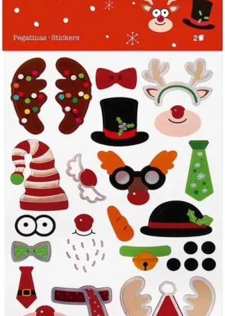 BOLSA 2 HOJAS PEGATINAS NAVIDAD CONTRUCCION NAVIDAD