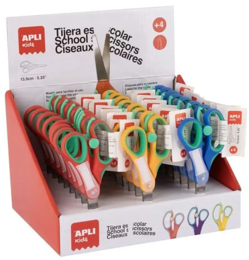 EXP 24 TIJERA ESCOLARES AMBIDIESTRAS PUNTA REDONDA