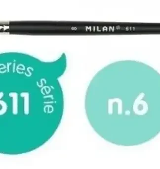 PAQ/6 PINCEL SINTETICO REDONDO Nº 6 SERIE 611 MANGO CORTO