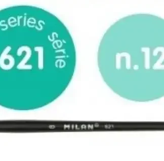 PAQ/6 PINCEL SINTETICO PLANO Nº 12 SERIE 621 MANGO CORTO