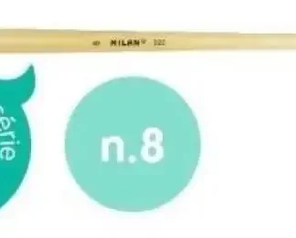 PAQ/6 PINCEL CERDA PLANO Nº 8 SERIE 522 MANGO LARGO