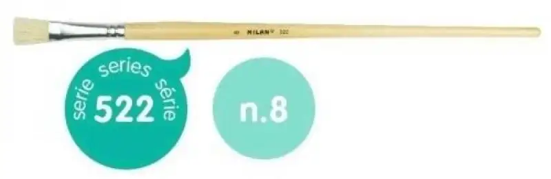 PAQ/6 PINCEL CERDA PLANO Nº 8 SERIE 522 MANGO LARGO