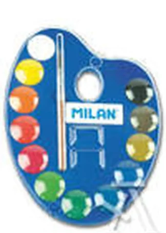 ESTUCHE PLASTICO 12 ACUARELAS MILAN COLORES SURTIDOS
