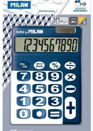 BLISTER CALCULADORA 10 DIGITOS TECLAS GRANDES AZUL Y BLANCO