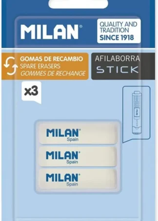 BLISTER 3 GOMAS RECAMBIO PARA AFILABORRA MILAN STICK