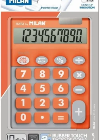 CALCULADORA TOUCH DUO NARANJA 10 DIGITOS MILAN