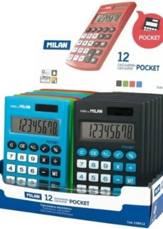 EXP 12 CALCULADORAS POCKET TOUCH 8 DIG. COLORES SURTIDOS