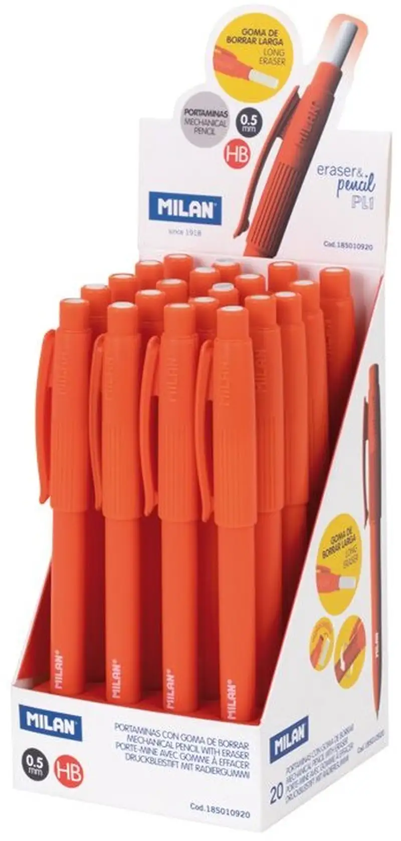 EXP 20 PORTAMINAS + GOMA VERDE 0,5MM HB PL1