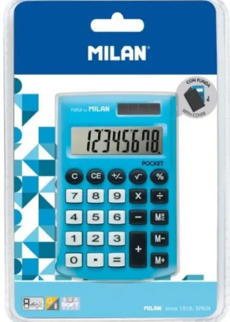 CALCULADORA DE BOLSILLO POCKET TOUCH AZUL MILAN