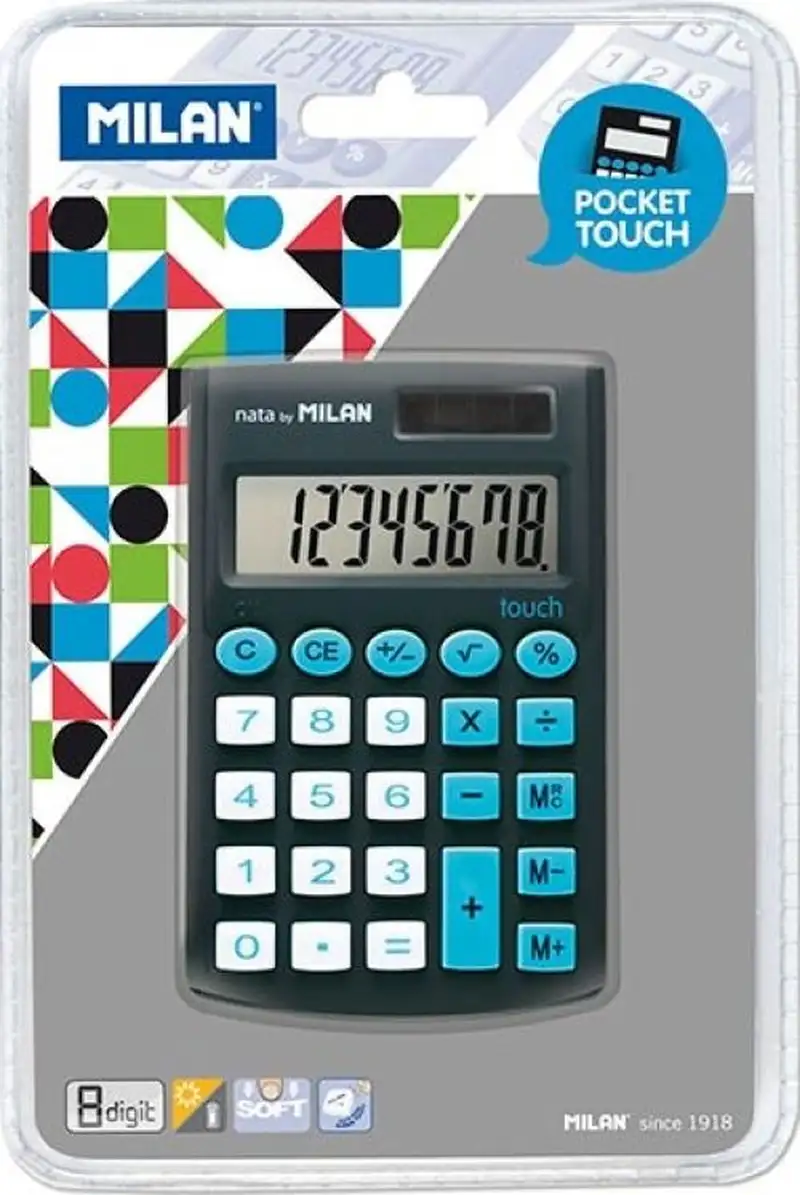 CALCULADORA DE BOLSILLO POCKET TOUCH NEGRA MILAN
