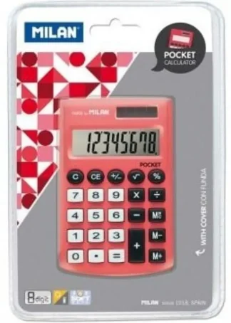 CALCULADORA DE BOLSILLO POCKET TOUCH ROJA MILAN
