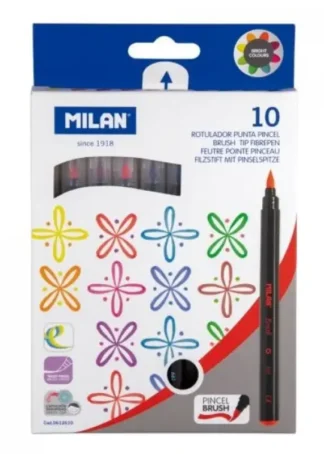 ESTUCHE 10 ROTULADORES PUNTA PINCEL MILAN