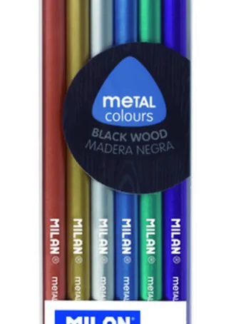 ESTUCHE 6 LAPICES COLORES METALIZADOS MILAN METAL COLOURS