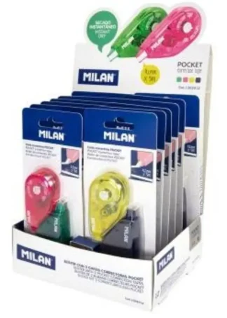 EXP/12 BLISTER 2 CINTA CORRECTORA POCKET 4,2MMX5M COLORES