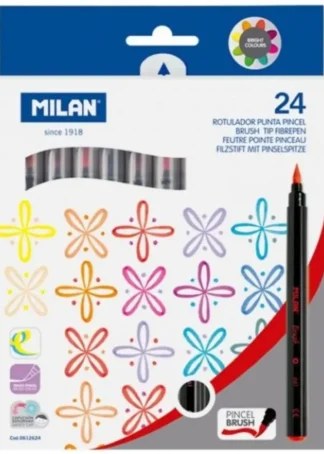 ESTUCHE 24 ROTULADORES PUNTA PINCEL BASE AGUA