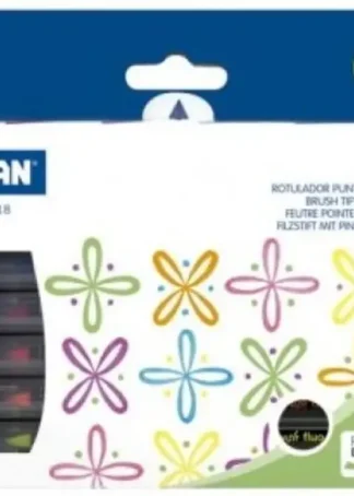 ESTUCHE 6 ROTULADORES PUNTA PINCEL COLORES FLUO