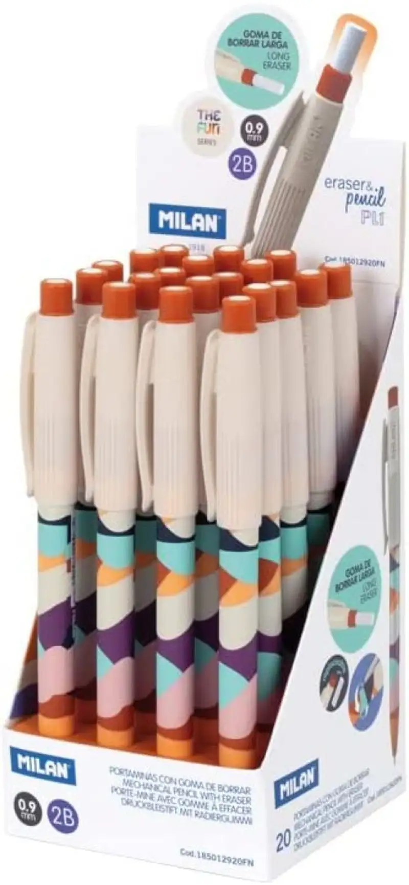 EXP 20 PORTAMINAS+GOMA 0,9MM PL1 TUCH THE FUN SERIES