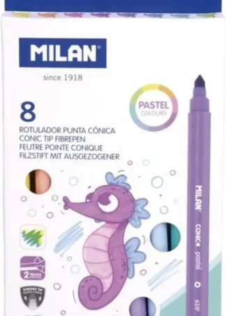 ESTUCHE 8 ROTULADORES PUNTA CONICA COLORES PASTEL