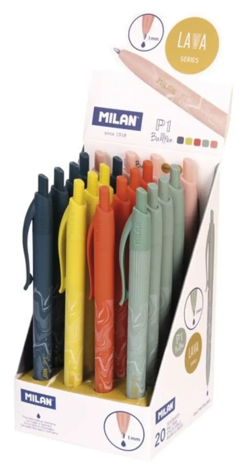 EXP 20 BOLIGRAFOS P1 LAVA COLLECTION TINTA AZUL