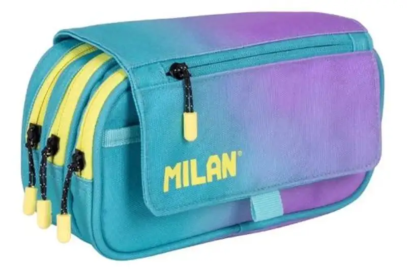 PORTATODO 4 CREMALLERAS CON SOLAPA SUNSET TURQUESA