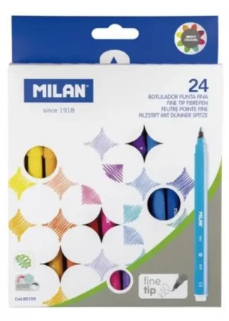 ESTUCHE 24 ROTULADORES COLORES PUNTA FINA 610 MILAN