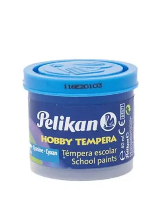 C/6 BOTES TEMPERA PELIKAN 40ML COLOR AZUL CYAN Nº127